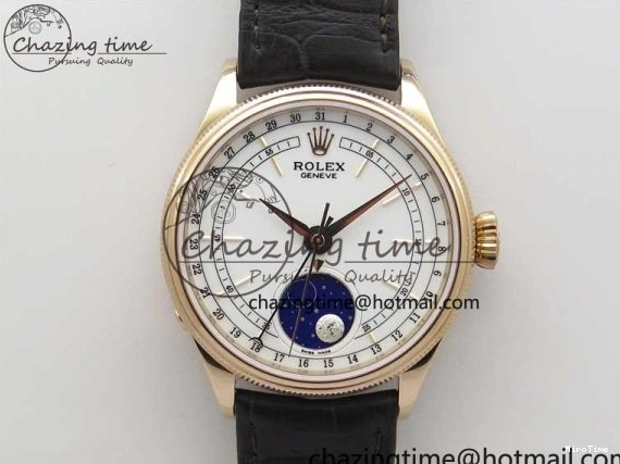 MiroTime 0430 Cellini 50535 Moonphase RG GMF Best Edition White Dial on Brown Leather Strap A Lightweight 2634